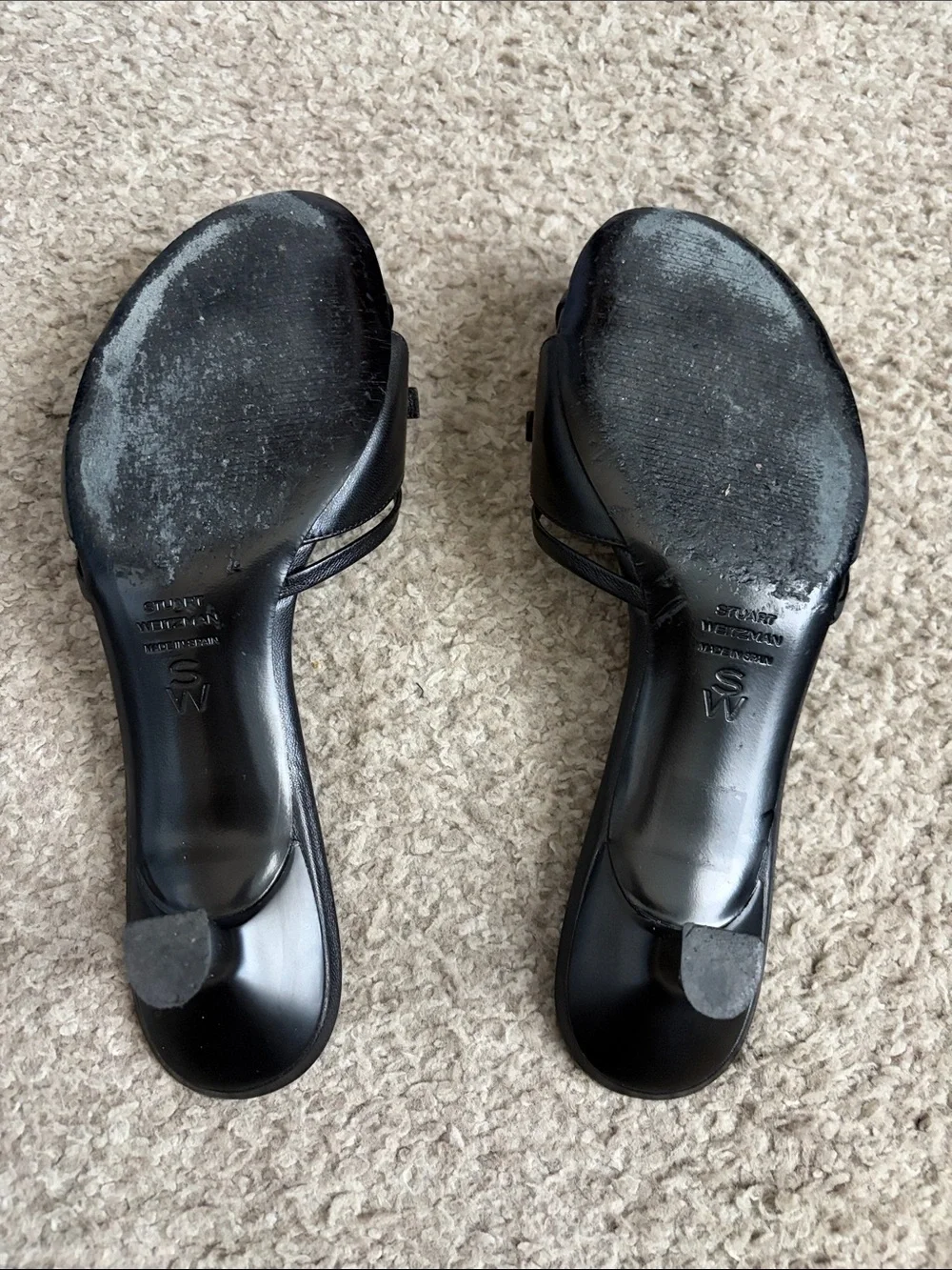 Stuart Weitzman Felicity Heeled Slides- Black - Picture 3 of 10